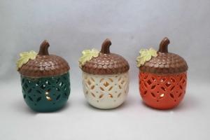 ceramic acorn candle light